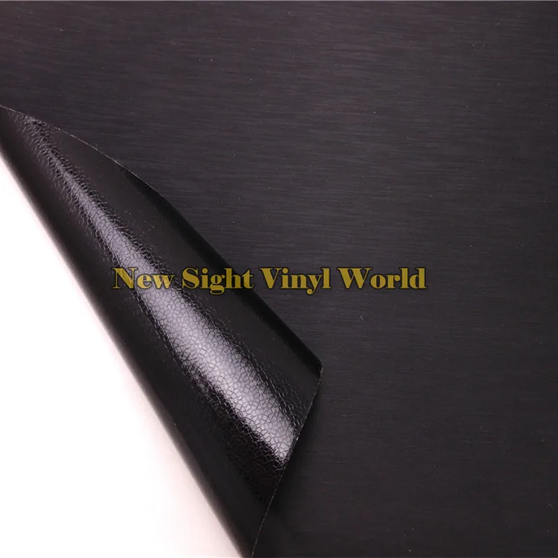 Высококачественная черная матовая металлическая виниловая пленка для автомобиля, обертывания без пузырьков воздуха Размер: 1,52 * 30 М/рулон Изображение 3