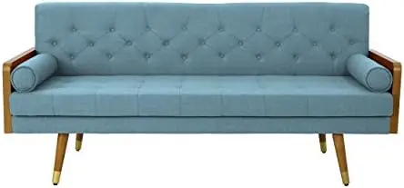 Современный диван из тафтинговой ткани середины века, синий Изображение 0